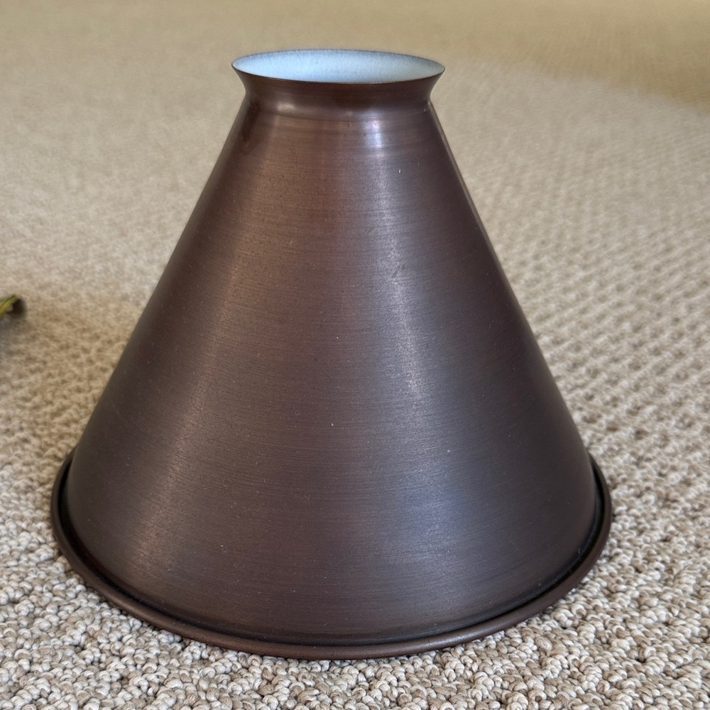 Brown Metal Cone Lampshade
